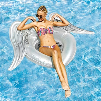 105cm Giant Glitter Angel Wing Rose Gold Inflatable Pool Float For Women Swimming Ring Adult Air Mattress Water Toy boia piscina