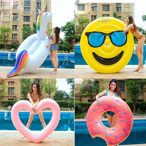 Inflatable Swimming Ring Giant Pool Lounge Adult Pool Float Mattres Swimming Circle Life Buoy Raft Kid Swimming Water Pool Toys